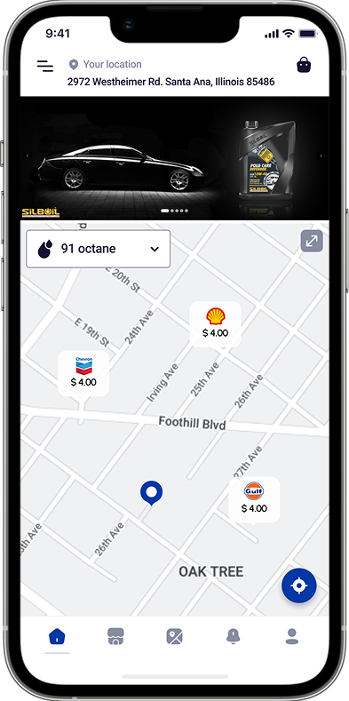 Find Nearby Fuel App Screen