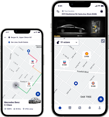 Find Nearby Fuel App Screen
