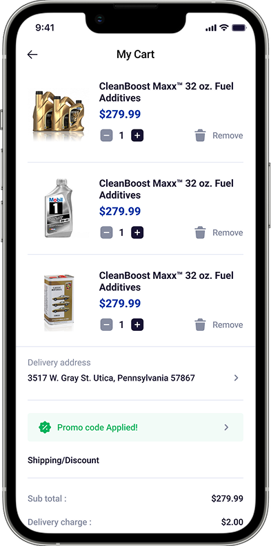 Find Nearby Fuel App Screen