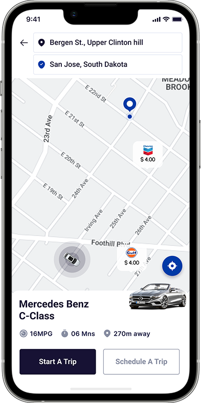 Find Nearby Fuel App Screen