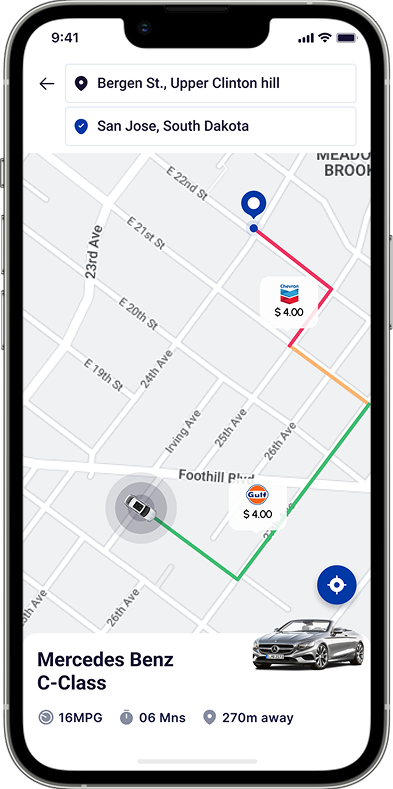 Find Nearby Fuel App Screen